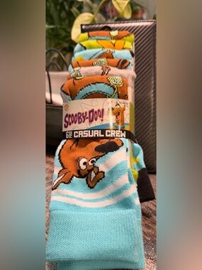 Men’s Scobby-Doo Casual Crew Socks - Aqua Blue & Orange (6-Pack)